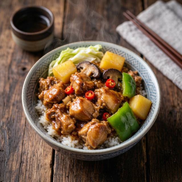 黄焖-鸡排腿米饭